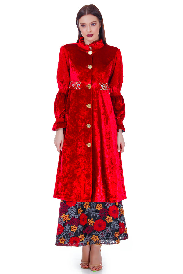 Jacheta catifea cu broderie RM-54